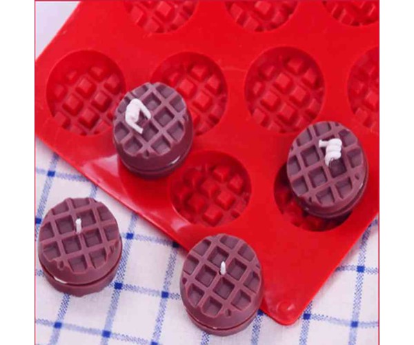 Mini Waffle Pişirme Yuvarlak Bisküvi Çikolata Kafes Bisküvi Silikon Kalıbı GT8098