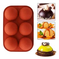 Çikolata Kalıbı Pişirme Kek Kalıbı Yarım Küre Silikon Kalıbı 8x8x4cm GT107