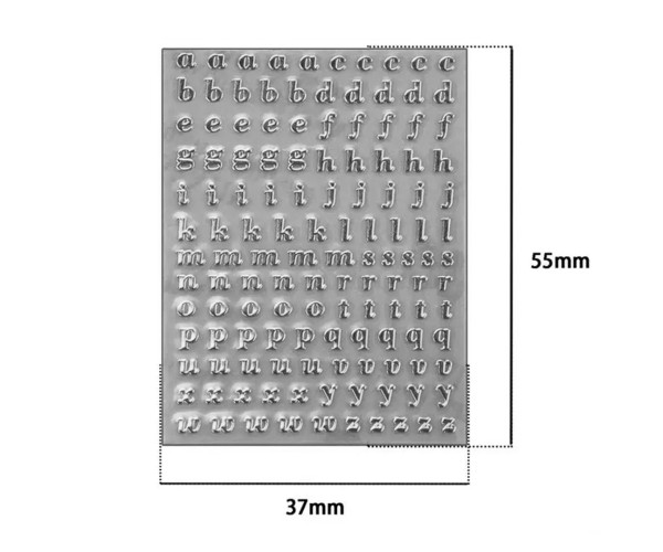 Epoksi Reçine Çıkartmalı Sticker Harf Gümüş 7mm