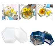 Epoksi Altıgen Kapaklı Mücevher Takı Kutusu Silikon Kalıbı GT9232