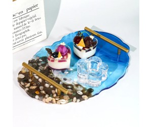 Epoksi Oval Dalgalı Tepsi Silikon Kalıbı 34x24cm Epoksi Oval Dalgalı Tepsi Silikon Kalıbı 34x24cm