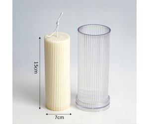Poli Karbon Mum Kalıbı Mika Mum Kalıbı Kalın Dik Çizgili Silindir Mum Kalıbı 15cmx7cm GT-6217 Poli Karbon Mum Kalıbı Mika Mum Kalıbı Kalın Dik Çizgili Silindir Mum Kalıbı 15cmx7cm GT-6217