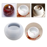 Epoksi Yuvarlak Beton Saksı ve Mumluk Silikon Kalıbı 8.3x5.7cm GT9455