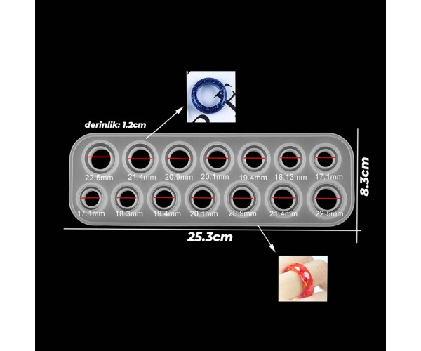 Epoksi Çoklu Yüzük Kalıbı Silikon GT9127