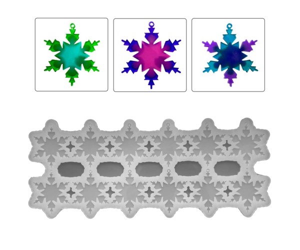 Epoksi Çoklu Yılbaşı Kar Tanesi Kalıbı Silikon EM311