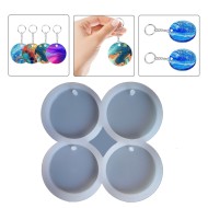 Epoksi Çoklu Delikli Yuvarlak Anahtarlık Kalıbı Silikon EM318