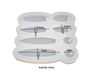 Epoksi 8 li Elips Oval Küpe Kalıbı Silikon EM326 Epoksi 8 li Elips Oval Küpe Kalıbı Silikon EM326