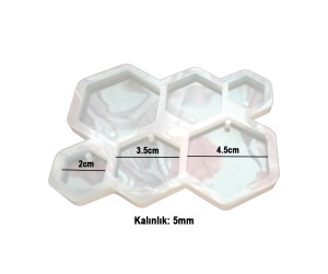 Epoksi 6 lı Altıgen Küpe Kalıbı Silikon EM329 Epoksi 6 lı Altıgen Küpe Kalıbı Silikon EM329