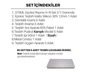 Epoksi Tesbih Kalıbı Seti 12mm