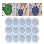 Epoksi Oval Kolye   Anahtarlık Silikon Kalıbı EM220