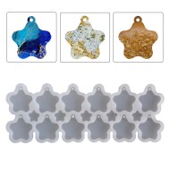 Epoksi Çoklu Yıldız Kolye Anahtarlık Kalıbı Silikon EM335