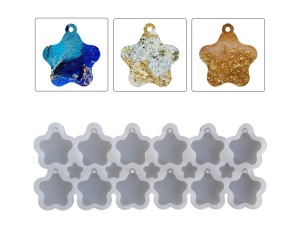 Epoksi Çoklu Yıldız Kolye Anahtarlık Kalıbı Silikon EM335