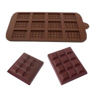 Çikolata Tablet Kalıbı Çikolata Dikdörtgen Tablet Silikon Kalıbı 12 li