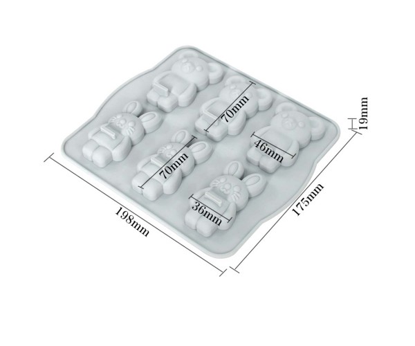 Çikolata Ayı Tavşan Kalıbı Kurabiye Kek Kalıbı Şeker Hamuru Taş Tozu Silikon Kalıbı GT795