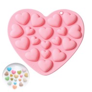 Çikolata Kalp Kalıbı Jelibon Kalp Kalıbı Taş Tozu Kalp Silikon Kalıbı GT1110