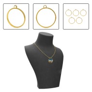 Epoksi Kolye Ucu Metal Yuvarlak Gold 10 Adet