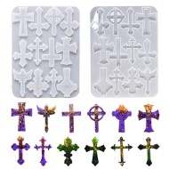 Epoksi Hristiyanlık Haç Kolye Anahtarlık Kalıbı Silikon GT9586