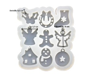 Epoksi Yılbaşı Kalıbı Noel Kar Anahtarlık Kalıbı Silikon EM371 Epoksi Yılbaşı Kalıbı Noel Kar Anahtarlık Kalıbı Silikon EM371