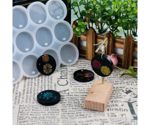 Epoksi Çoklu Yuvarlak Daire Delikli Anahtarlık Kolye Kalıbı Silikon 3.4x3.4cm GT9562 Epoksi Çoklu Yuvarlak Daire Delikli Anahtarlık Kolye Kalıbı Silikon 3.4x3.4cm GT9562