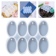 Epoksi Çoklu Oval Delikli Anahtarlık Kolye Kalıbı Silikon 5x3cm GT9560