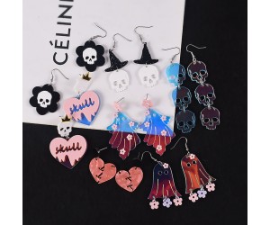 Epoksi Cadılar Bayramı Kuru Kafa Kafatası İskelet Küpe Anahtarlık Kalıbı Silikon GT9544 Epoksi Cadılar Bayramı Kuru Kafa Kafatası İskelet Küpe Anahtarlık Kalıbı Silikon GT9544