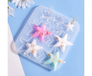 Epoksi Çoklu Yıldız Küpe Kolye Anahtarlık Kalıbı Silikon GT9582 Epoksi Çoklu Yıldız Küpe Kolye Anahtarlık Kalıbı Silikon GT9582