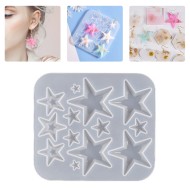 Epoksi Çoklu Yıldız Küpe Kolye Anahtarlık Kalıbı Silikon GT9582