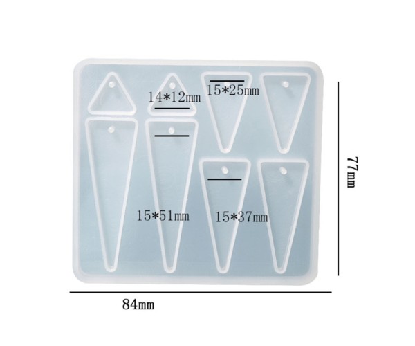 Epoksi Geometrik Üçgen Küpe Kolye Anahtarlık Kalıbı Silikon GT9572