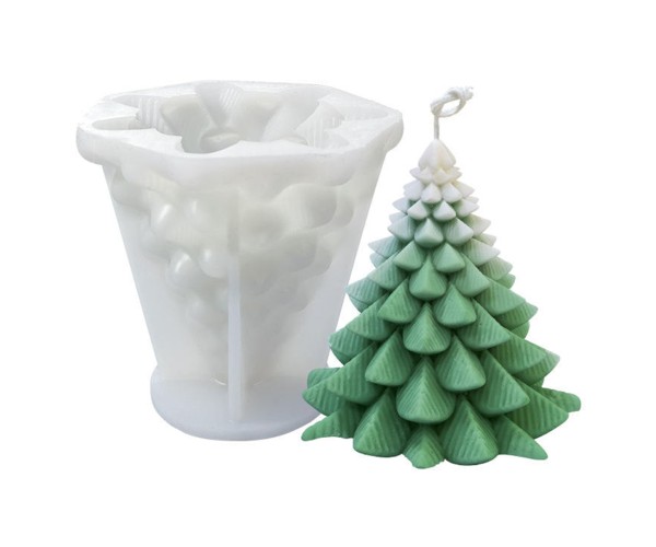 Silikon Mum Kalıbı Yılbaşı Noel Ağacı Ev Dekorasyon Mum Kalıpları 11.7x11cm GT9625