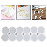 Epoksi Çoklu Yuvarlak Daire Delikli Anahtarlık Kalıbı Silikon 5.3x5.3cm EM379