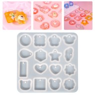 Epoksi Çoklu Figürler Bombeli Anahtarlık Kalıbı Silikon GT9596