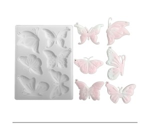 Epoksi Çoklu Kelebek Anahtarlık Kalıbı Silikon GT9630 Epoksi Çoklu Kelebek Anahtarlık Kalıbı Silikon GT9630