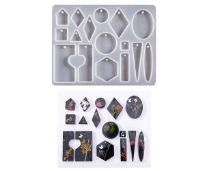 Epoksi Delikli Kolye Küpe Anahtarlık Kalıbı Silikon GT9550