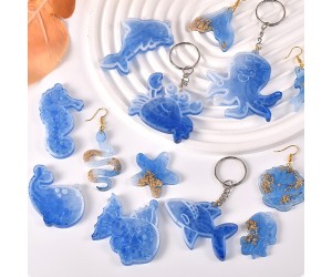 Epoksi Deniz Canlıları Anahtarlık Kalıbı Silikon GT9590 Epoksi Deniz Canlıları Anahtarlık Kalıbı Silikon GT9590