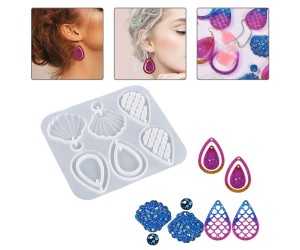 Epoksi Anahtarlık Küpe Kalıbı Damla Deniz Kabuğu Kalıbı Silikon Kalıbı GT9593