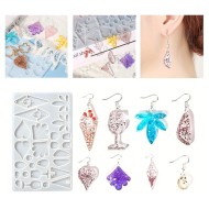 Epoksi Kolye Kalıbı Anahtarlık Kalıbı Küpe Kalıbı Geometrik Şekiller Kalıbı Silikon GT9553