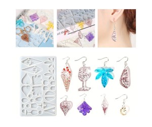 Epoksi Kolye Kalıbı Anahtarlık Kalıbı Küpe Kalıbı Geometrik Şekiller Kalıbı Silikon GT9553