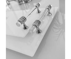 Epoksi Tepsi Kulp Şeffaf Cam Kulp Gümüş