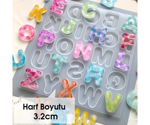 Epoksi Bubble Harf Kalıbı Orta Boy Harf Boyutu 3.2cm GT9354