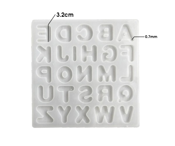 Epoksi Bubble Harf Kalıbı Orta Boy Harf Boyutu 3.2cm GT9354