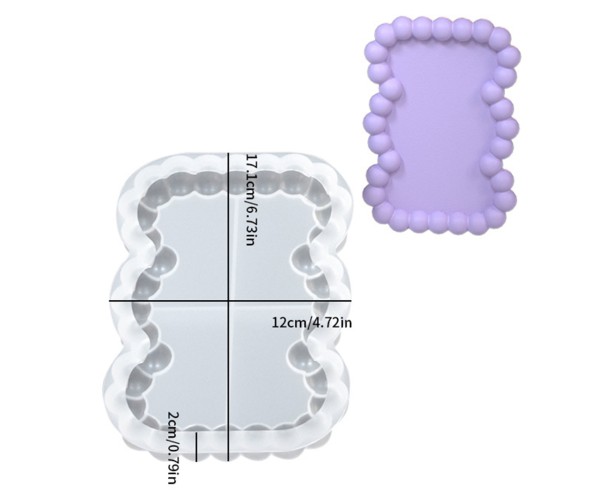 Epoksi Sunumluk Bubble Model Tabak Kalıbı Beton Taş Tozu Tabak Kalıbı Silikon 12x17.1cm