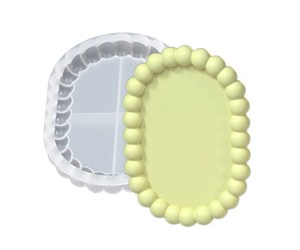 Epoksi Sunumluk Oval Bubble Model Tabak Kalıbı Beton Taş Tozu Tabak Kalıbı Silikon 11.8x16.7cm