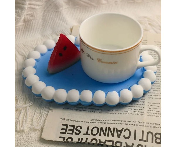 Epoksi Sunumluk Oval Bubble Model Tabak Kalıbı Beton Taş Tozu Tabak Kalıbı Silikon 11.8x16.7cm