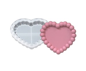 Epoksi Sunumluk Kalp Bubble Model Tabak Kalıbı Beton Taş Tozu Tabak Kalıbı Silikon 12.5x13.8cm