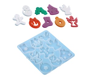 Epoksi Yılbaşı Kalıbı Noel Çanı Geyik Kardan Adam Anahtarlık Küpe Kalıbı Silikon