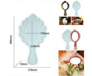 Epoksi Büyük Boy Dekoratif Desenli Ayna Kalıbı Silikon 49x27cm Epoksi Büyük Boy Dekoratif Desenli Ayna Kalıbı Silikon 49x27cm