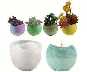 Epoksi Beton Saksı Kalıbı Taş Tozu Çiçek Saksı Kalıbı Mumluk Kalıbı Silikon