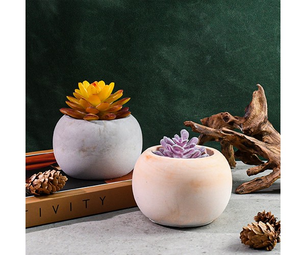 Epoksi Yuvarlak Beton Saksı ve Mumluk Silikon Kalıbı 9.5x6.5cm