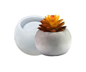 Epoksi Yuvarlak Beton Saksı ve Mumluk Silikon Kalıbı 9.5x6.5cm