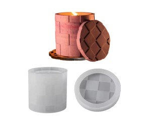 Epoksi Beton Saksı Taş Tozu Saksı Kalıbı Kare Desenli Mumluk Mücevher Kutusu Kalıbı Silikon